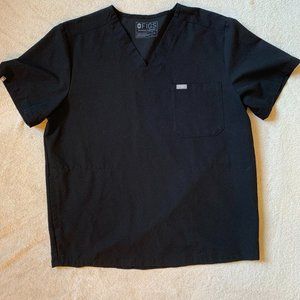 FIGS  Men's Black Chisec Three-Pocket scrub top